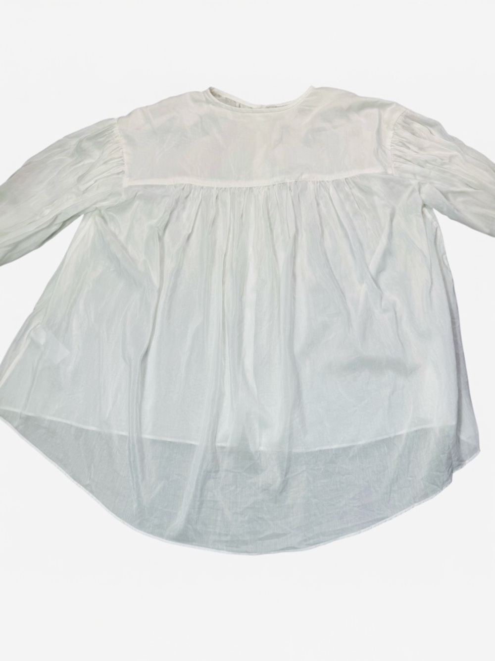 New Banana Republic West Oversized Cotton Silk Shirt In Transition White Size S - Picture 8 of 10